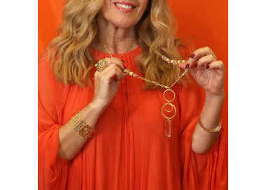 Collar largo cadena con colgante oro Versetto I Madrid68