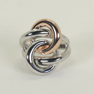 Anillo plata blanca y rosa nudo bicolor Odas I Madrid68