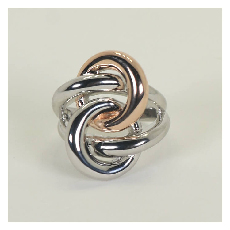 Anillo plata blanca y rosa nudo bicolor Odas I Madrid68 Anillo plata blanca y rosa nudo bicolor Odas I Madrid68