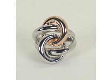 Anillo plata blanca y rosa nudo bicolor Odas I Madrid68