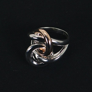 Anillo plata blanca y rosa nudo bicolor Odas I Madrid68