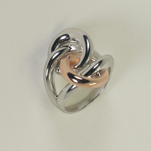 Anillo plata blanca y rosa nudo bicolor Odas I Madrid68
