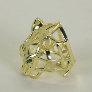 Anillo en plata baño oro pantera geométrica Panter I Madrid68