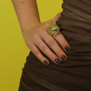 Anillo en plata baño oro pantera geométrica Panter I Madrid68