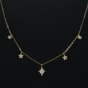 Collar cadena corta con estrellas plata Stellare I Madrid68