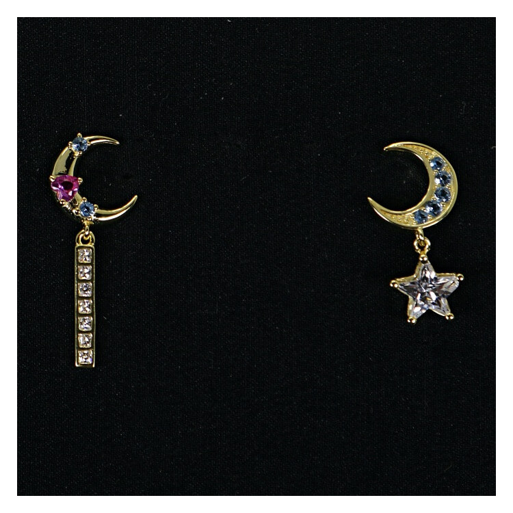 Pendientes lunas y estrellas con colgantes Selene I Madrid68