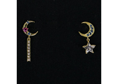 Pendientes lunas y estrellas con colgantes Selene I Madrid68