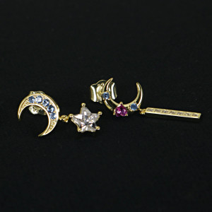 Pendientes lunas y estrellas con colgantes Selene I Madrid68
