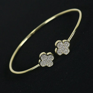 Pulsera abierta plata trébol cuatro hojas Harmony I Madrid68