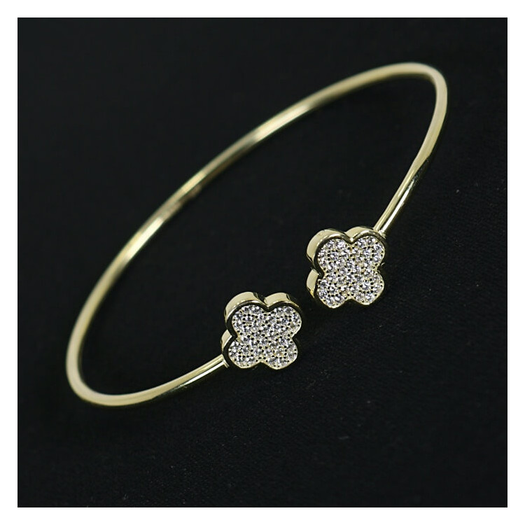 Pulsera abierta plata trébol cuatro hojas Harmony I Madrid68