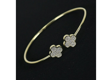 Pulsera abierta plata trébol cuatro hojas Harmony I Madrid68