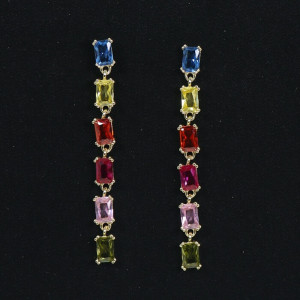 Pendientes largos piedras de colores Serpentinas I Madrid68 Pendientes largos piedras de colores Serpentinas I Madrid68