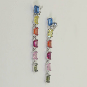 Pendientes largos piedras de colores Serpentinas I Madrid68 Pendientes largos piedras de colores Serpentinas I Madrid68