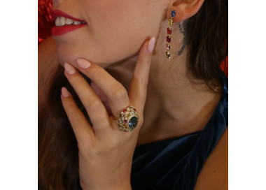 Pendientes largos piedras de colores Serpentinas I Madrid68