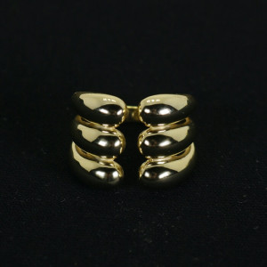Anillo abierto triple dorado Trios I Madrid68 Anillo abierto triple dorado Trios I Madrid68