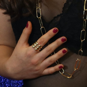 Anillo abierto triple dorado Trios I Madrid68