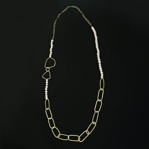Collar largo de perlas con cadenas Onesti I Madrid68