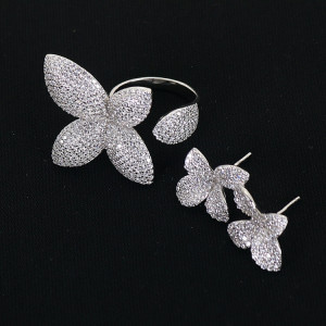 Pendientes flores plata circonitas Florali I Madrid68