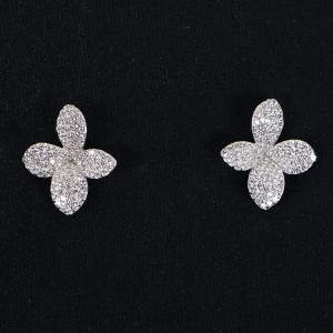 Pendientes flores plata circonitas Florali I Madrid68