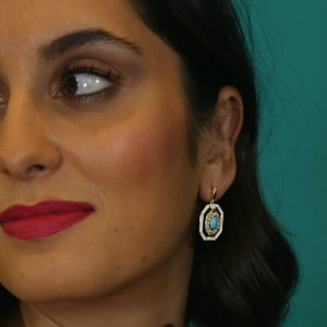 Pendientes esmaltados blancos y turquesa Azzurro I Madrid68