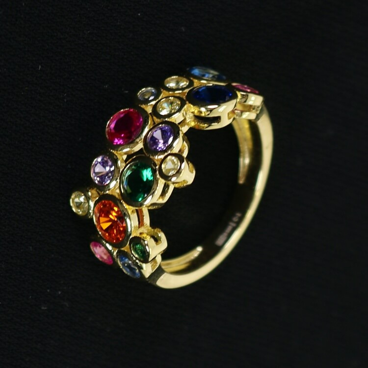 Anillos con piedras multicolor chatón Blooms I Madrid68