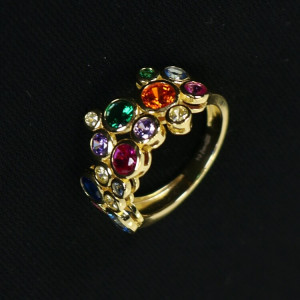 Anillos con piedras multicolor chatón Blooms I Madrid68