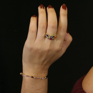 Anillos con piedras multicolor chatón Blooms I Madrid68