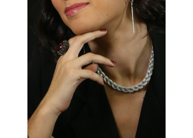 Collar gargantilla plata trenzado Treccia I Madrid68