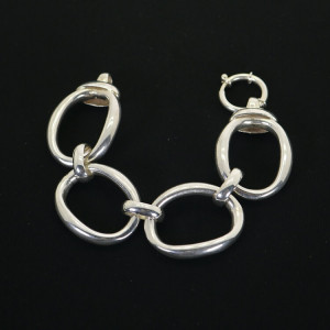 Pulsera eslabones grandes plata Musicale I Madrid68