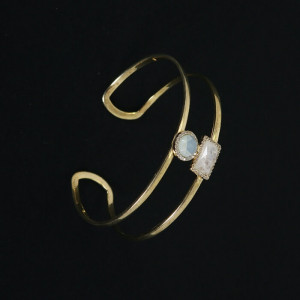 Pulsera brazalete dorado con piedras Parentessi I Madrid68