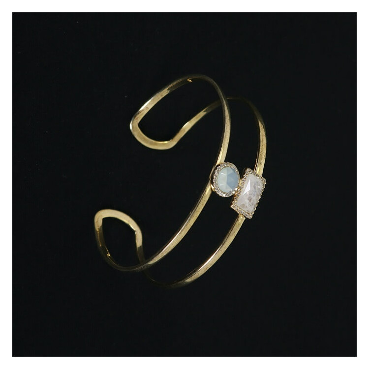 Pulsera brazalete dorado con piedras Parentessi I Madrid68