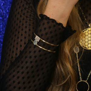 Pulsera brazalete dorado con piedras Parentessi I Madrid68