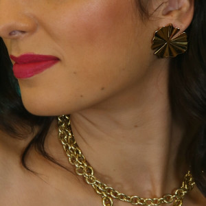 Elegantes pendientes grandes dorados Fansy I Madrid68