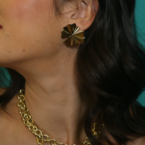 Elegantes pendientes grandes dorados Fansy I Madrid68