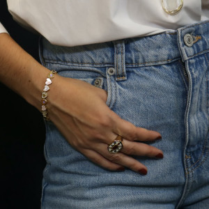 Pulsera de corazones esmaltada rosa plata Cuore I Madrid68