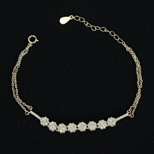 Pulsera dorada mujer cadena con rosetones I Madrid68