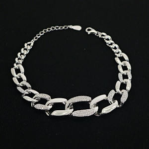 Pulsera de eslabones plata y circonitas Euforia I Madrid68