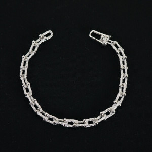 Pulsera eslabones planos de plata Link I Madrid68