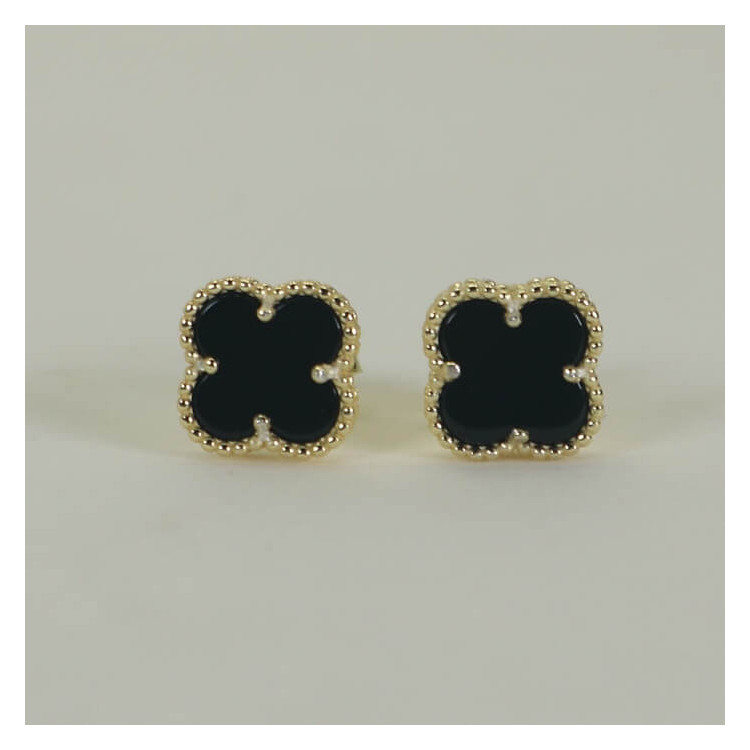 Pendientes pequeños trébol de cuatro hojas plata Harmony I Madrid68