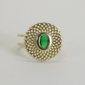 Anillo retro ajustable sello redondo con piedra Kale I Madrid68