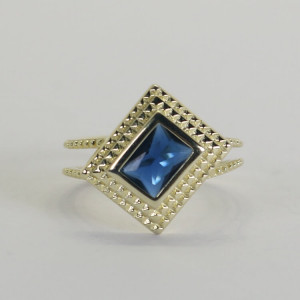Anillo ajustable retro rectangular con piedra  Kate I Madrid68