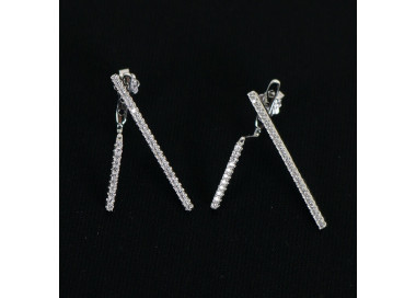 Pendientes ear jackets plata y circonitas Zig I Madrid68 Joyería
