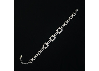Pulsera plata eslabones con circonitas Espléndida I Madrid68