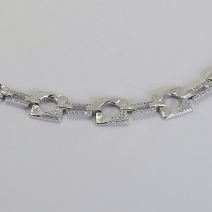 Pulsera plata eslabones con circonitas Espléndida I Madrid68