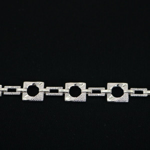 Pulsera plata eslabones con circonitas Espléndida I Madrid68